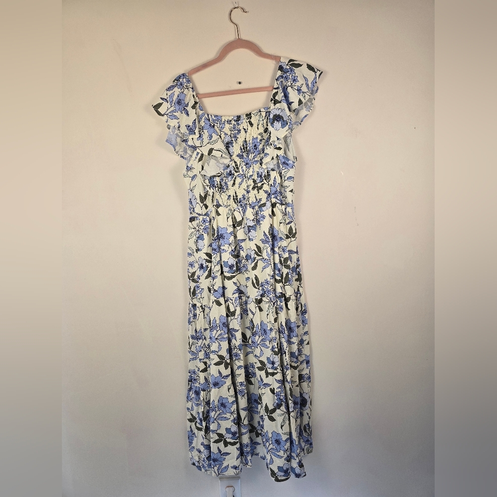 NWT Baltic Born Sorrento Blue Floral Tiered Linen/rayon Maxi Dress. Ladies XL - Picture 13 of 13